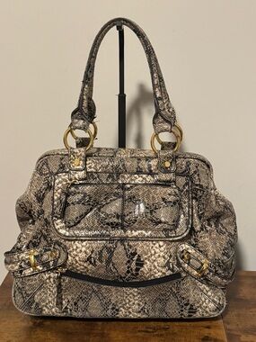 Jessica Simpson Women's Snake-Print Tote Bag in Beige and Black